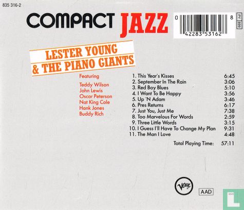 Lester Young & the Piano Giants - Afbeelding 2