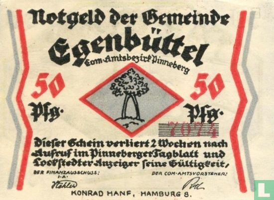 Egenbüttel, Gemeinde - 50 Pfennig (2) ND (1921) - Afbeelding 1