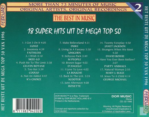 Het Beste Uit De Mega Top 50 Van 1996 Volume 2 Februari - Afbeelding 2