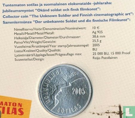 Finland 10 euro 2005 "Unknown Soldier and Finnish cinematographic art" - Afbeelding 3