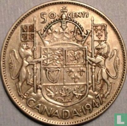 Canada 50 cents 1947 (zonder esdoornblad na jaartal - rechte 7) - Afbeelding 1