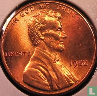 États-Unis 1 cent 1982 (zinc recouvert de cuivre - sans lettre - petite date) - Image 1