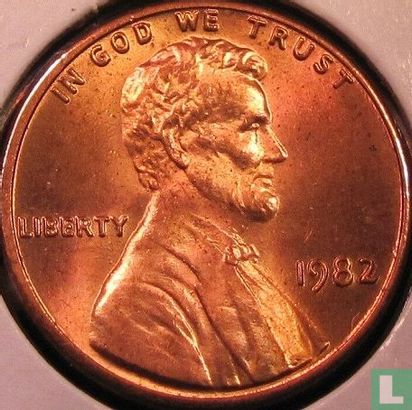 États-Unis 1 cent 1982 (zinc recouvert de cuivre - sans lettre - grande date) - Image 1