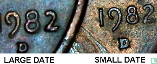 Verenigde Staten 1 cent 1982 (zink bekleed met koper - D - grote datum) - Afbeelding 3