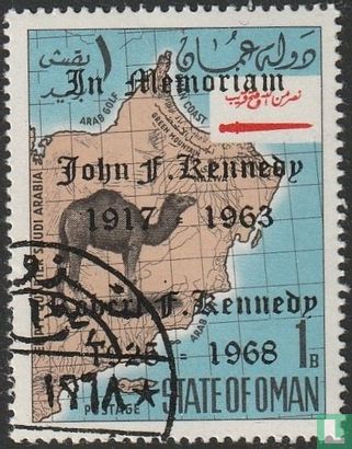Landkaart van Oman met opdruk Kennedy