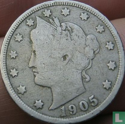 United States 5 cents 1905 - Image 1