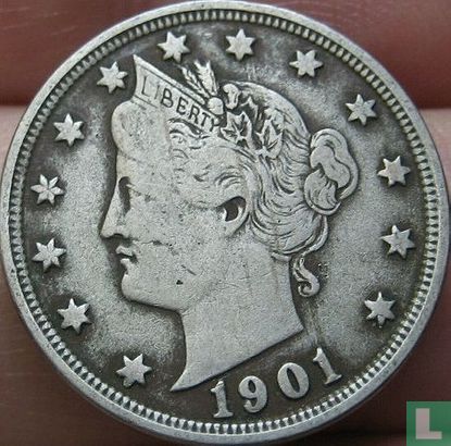 United States 5 cents 1901 - Image 1