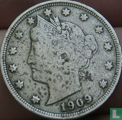 United States 5 cents 1909 - Image 1