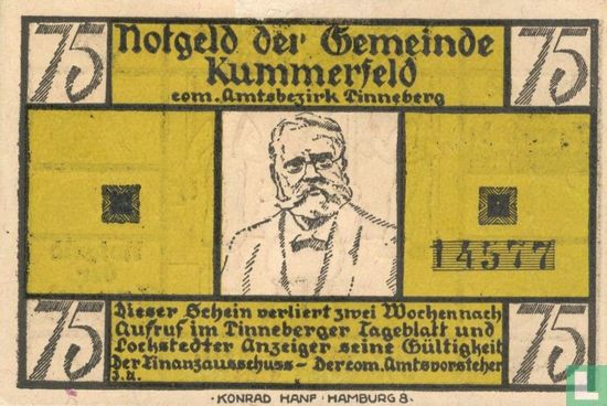 Kummerfeld 75 pfennig - Afbeelding 1