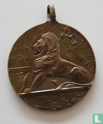 Nederland - Medaille "Aankomst Koning Willem IV te Scheveningen 1813 / 100 jarige Onafhankelijkheid 1913 - Afbeelding 1