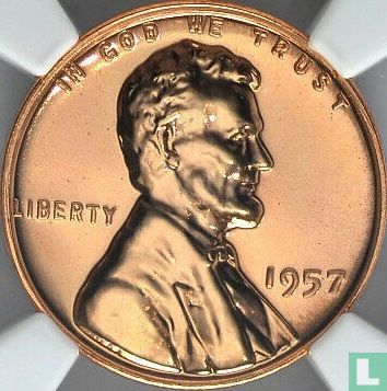 United States 1 cent 1957 (PROOF) - Image 1