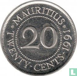 Maurice 20 cents 1991 - Image 1