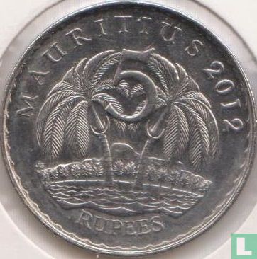 Mauritius 5 rupees 2012 (nickel plated steel) - Image 1