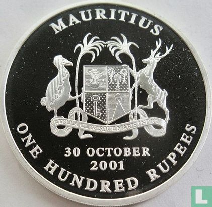 Maurice 100 rupees 2001 (BE) "Centenary of arrival in Mauritius of Mahatma Gandhi" - Image 1