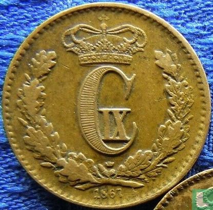 Denmark 1 skilling rigsmønt 1867 - Image 1
