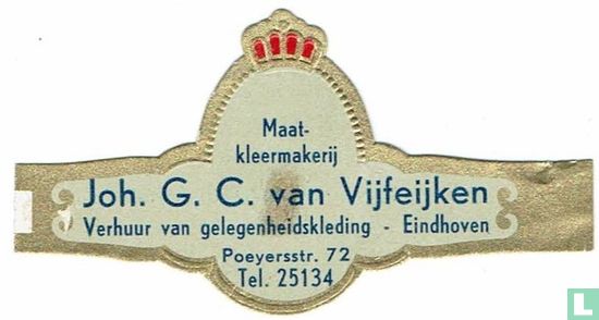 Maatkleermakerij Joh. G. C. van Vijfeijken Verhuur van gelegenheidskleding - Eindhoven Poeyersstr. 72 Tel. 25134 - Bild 1