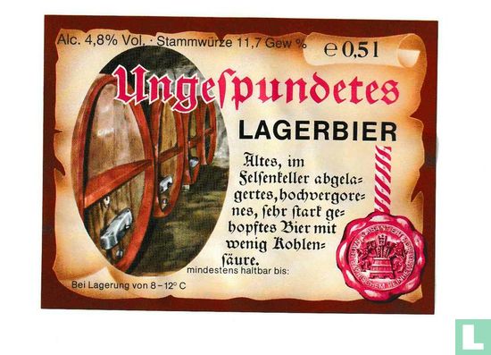 Ungefpundetes Lagerbier