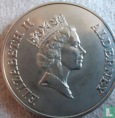 Alderney 5 pounds 1996 "70th Birthday of Queen Elizabeth II" - Afbeelding 2