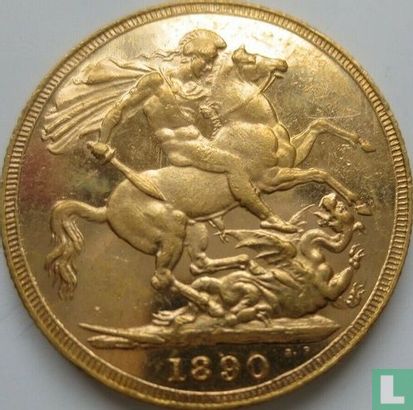 Verenigd Koninkrijk 1 sovereign 1890 - Afbeelding 1