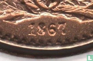 Denemarken 1 skilling rigsmønt 1867 (1 in jaartal lager) - Afbeelding 3