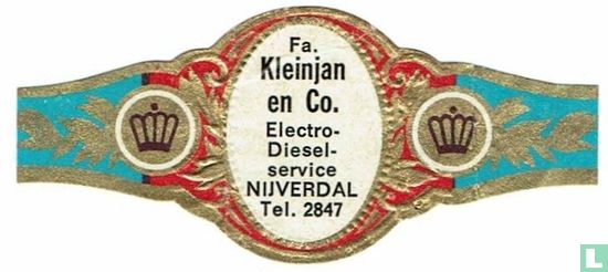 Fa. Kleinjan en Co. Electro-Diesel-service NIJVERDAL Tel. 2847 - Afbeelding 1
