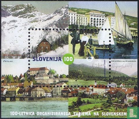 Slowenische Stadt auf alten Postkarten