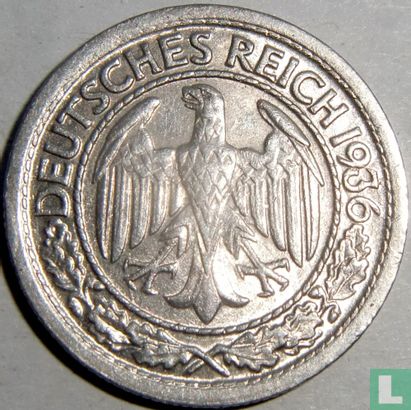 Duitse Rijk 50 reichspfennig 1936 (G) - Afbeelding 1