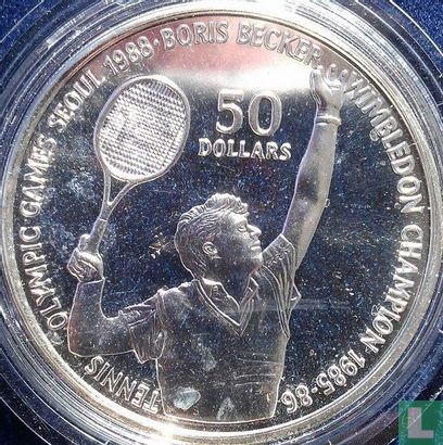 Niue 50 dollars 1987 (PROOF) "1988 Summer Olympics in Seoul - Boris Becker" - Afbeelding 2