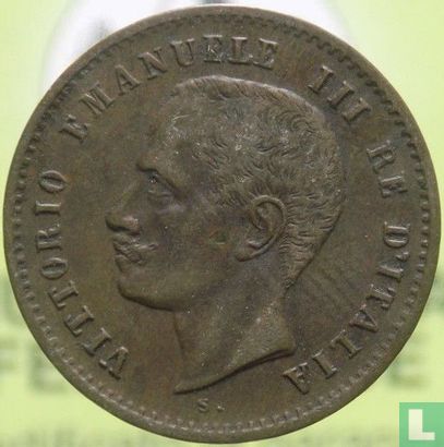Italie 2 centesimi 1906 (6 oblique placé au centre) - Image 2