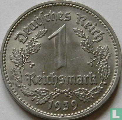 Empire allemand 1 reichsmark 1939 (D) - Image 1
