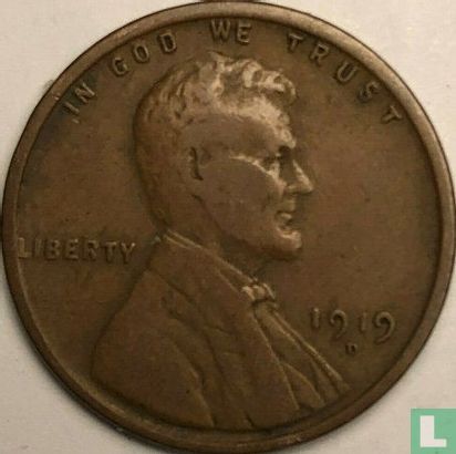 États-Unis 1 cent 1919 (D) - Image 1