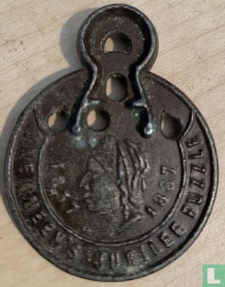 f1887 Waterbury Watch medallion Queen's Jubilee Puzzle - Image 1