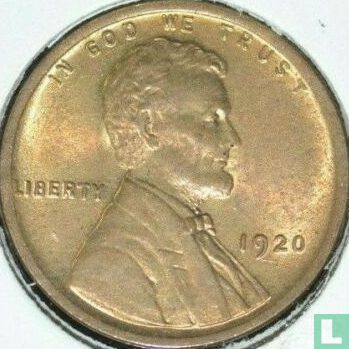 États-Unis 1 cent 1920 (sans lettre) - Image 1