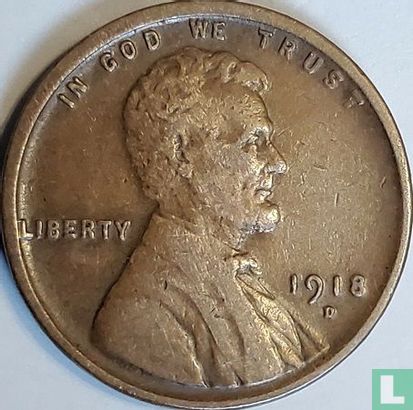 États-Unis 1 cent 1918 (D) - Image 1
