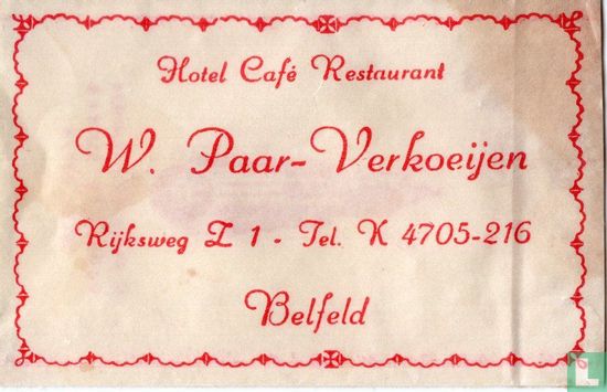 Hotel Café Restaurant W. Paar-Verkoeijen - Afbeelding 1