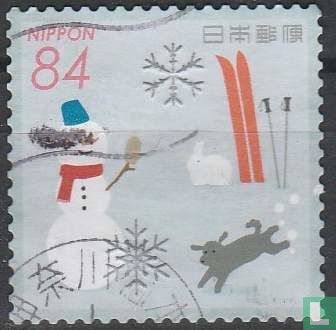 Winter greeting stamps