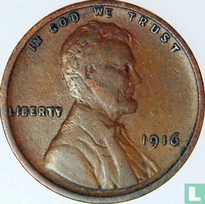 Vereinigte Staaten 1 Cent 1916 (ohne Buchstabe) - Bild 1