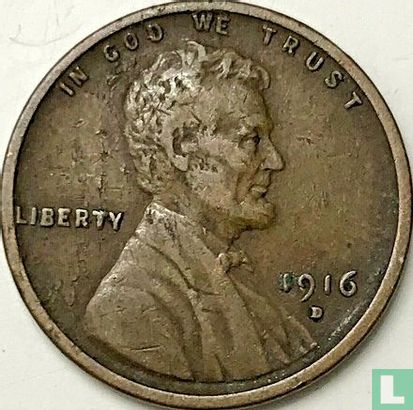 États-Unis 1 cent 1916 (D) - Image 1