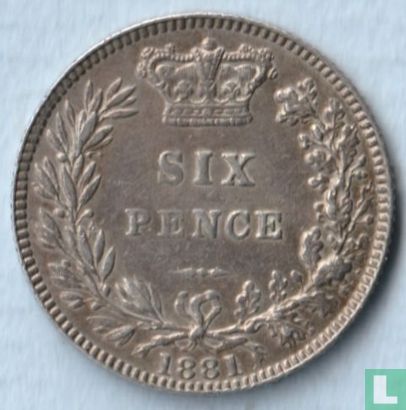 Verenigd Koninkrijk 6 pence 1881 - Afbeelding 1