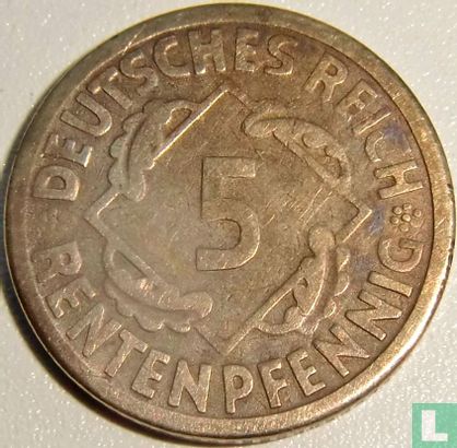 Empire allemand 5 rentenpfennig 1924 (E) - Image 2