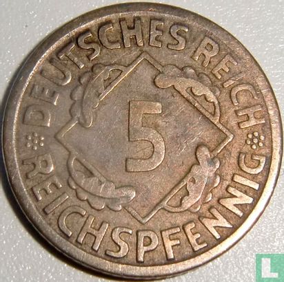Duitse Rijk 5 reichspfennig 1924 (E) - Afbeelding 2