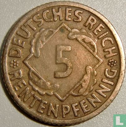 Empire allemand 5 rentenpfennig 1924 (D) - Image 2