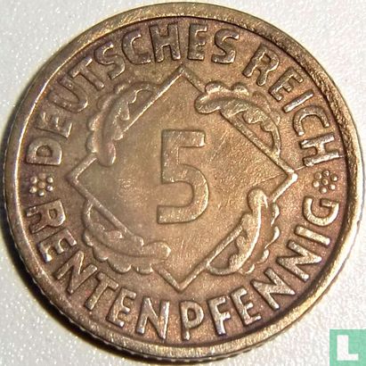 Empire allemand 5 rentenpfennig 1924 (J) - Image 2