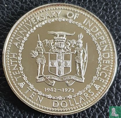 Jamaica 10 dollars 1972 (PROOF) "10th anniversary of Independence" - Image 1