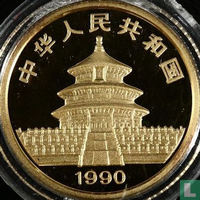 China 10 Yuan 1990 (PP - Gold) "Panda" - Bild 1