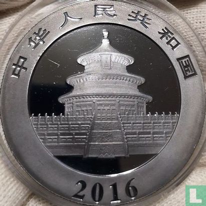 China 10 yuan 2016 (gedeeltelijk verguld) "Panda" - Afbeelding 1