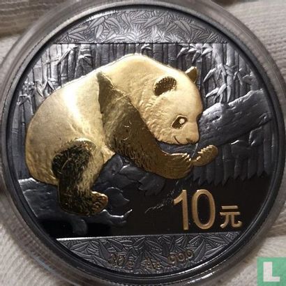 China 10 yuan 2016 (gedeeltelijk verguld) "Panda" - Afbeelding 2
