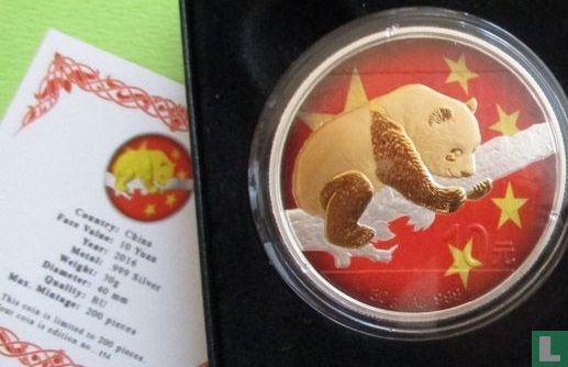 China 10 yuan 2016 (gekleurd) "Panda" - Afbeelding 3