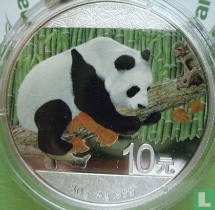 China 10 yuan 2016 (coloured) "Panda" - Image 2