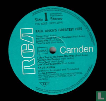 Greatest Hits Paul Anka - Afbeelding 3